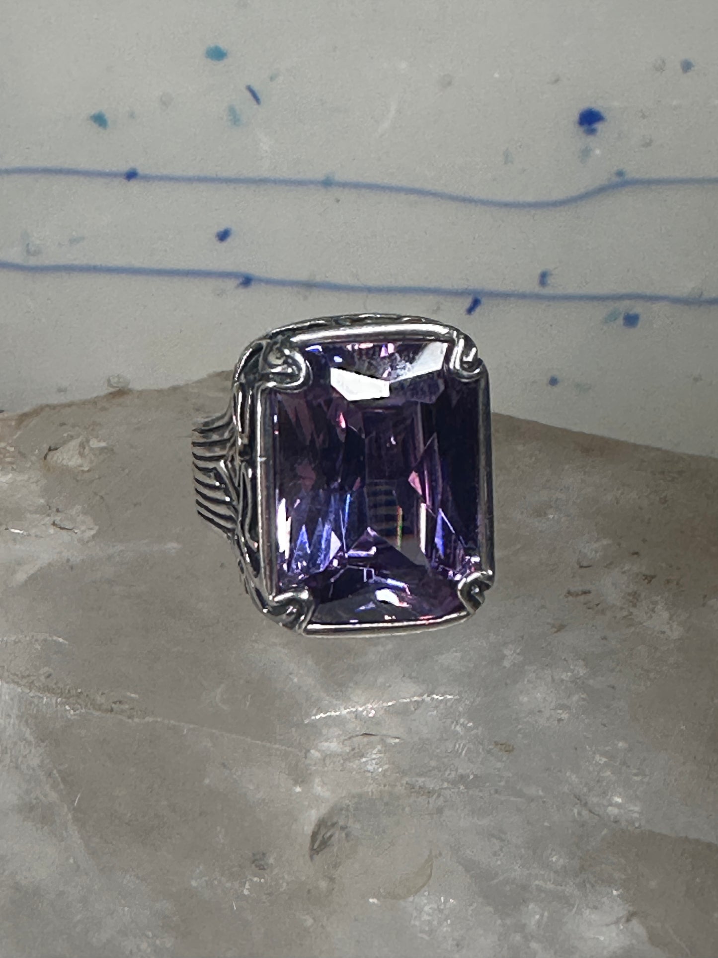 Silpada ring light purple or lavender sterling silver size 6.50 women