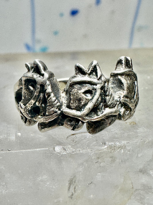 Horse ring horses pinky cowgirl band size 4.75 sterling silver women