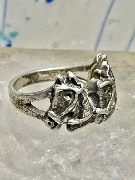 Horse ring horses pinky cowgirl band size 4.75 sterling silver women