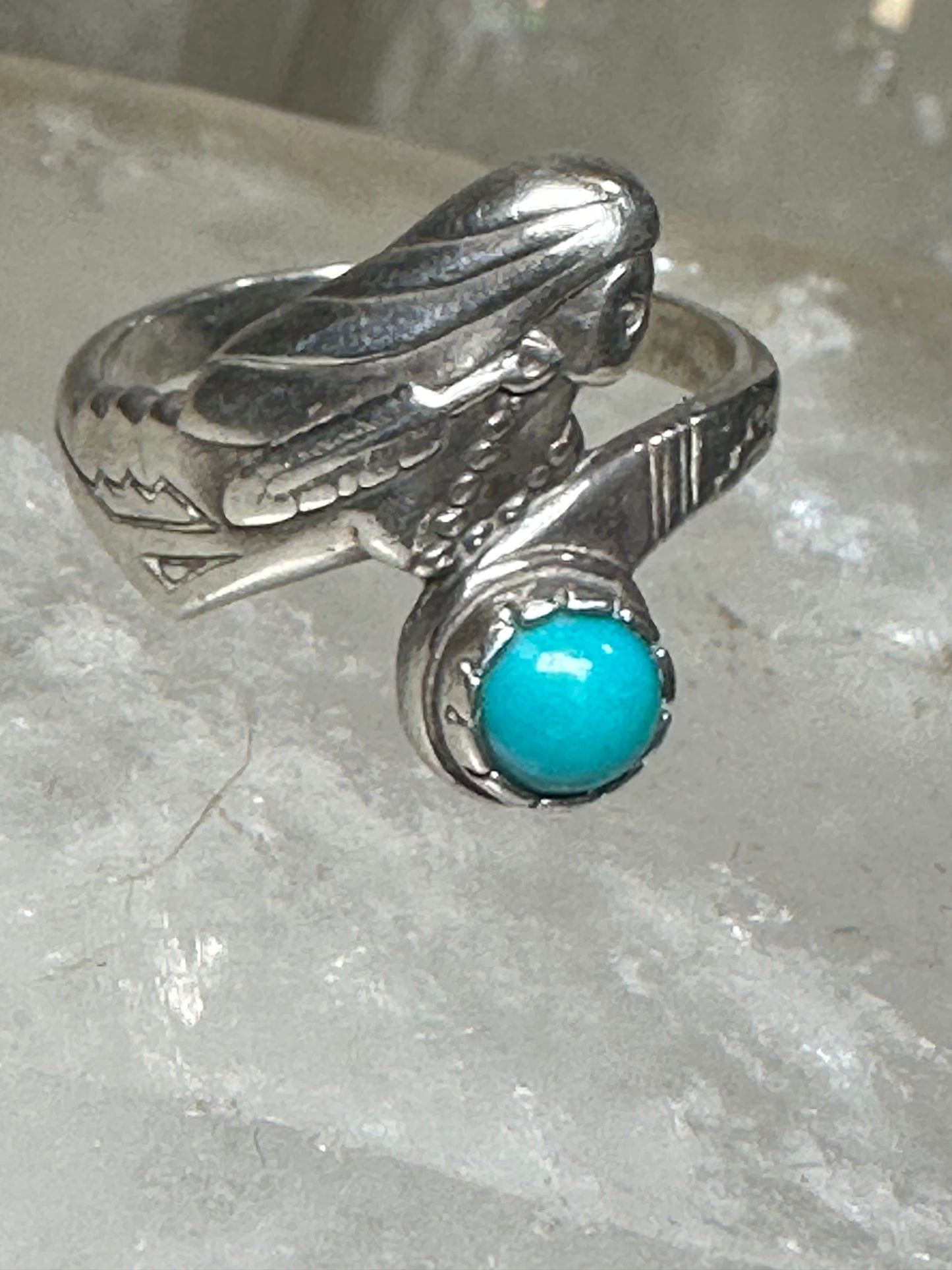 Mermaid ring turquoise size 6.75 sterling silver women