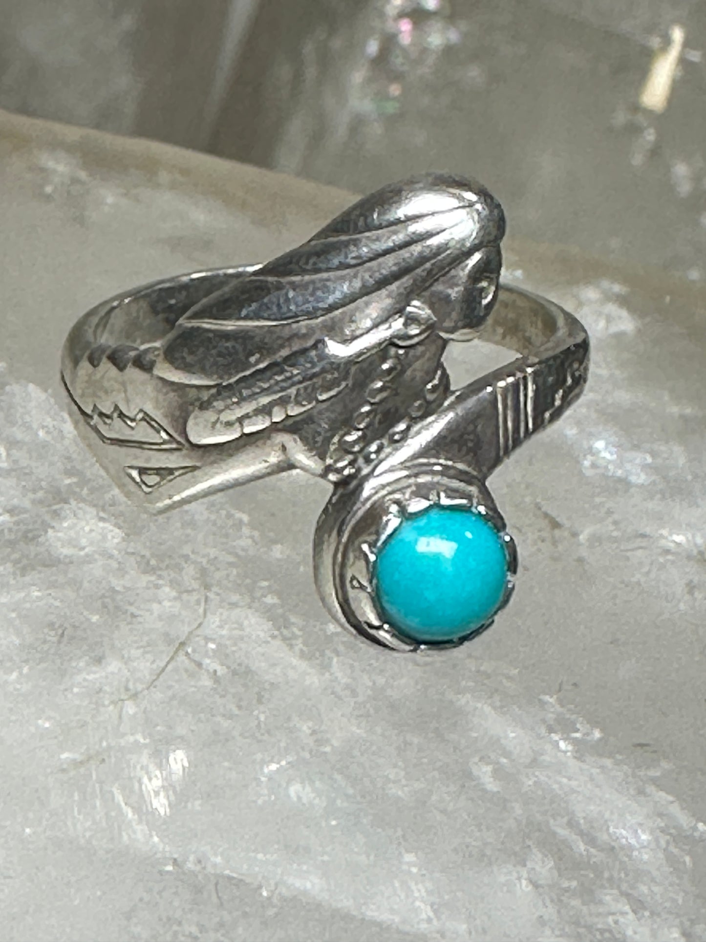 Mermaid ring turquoise size 6.75 sterling silver women