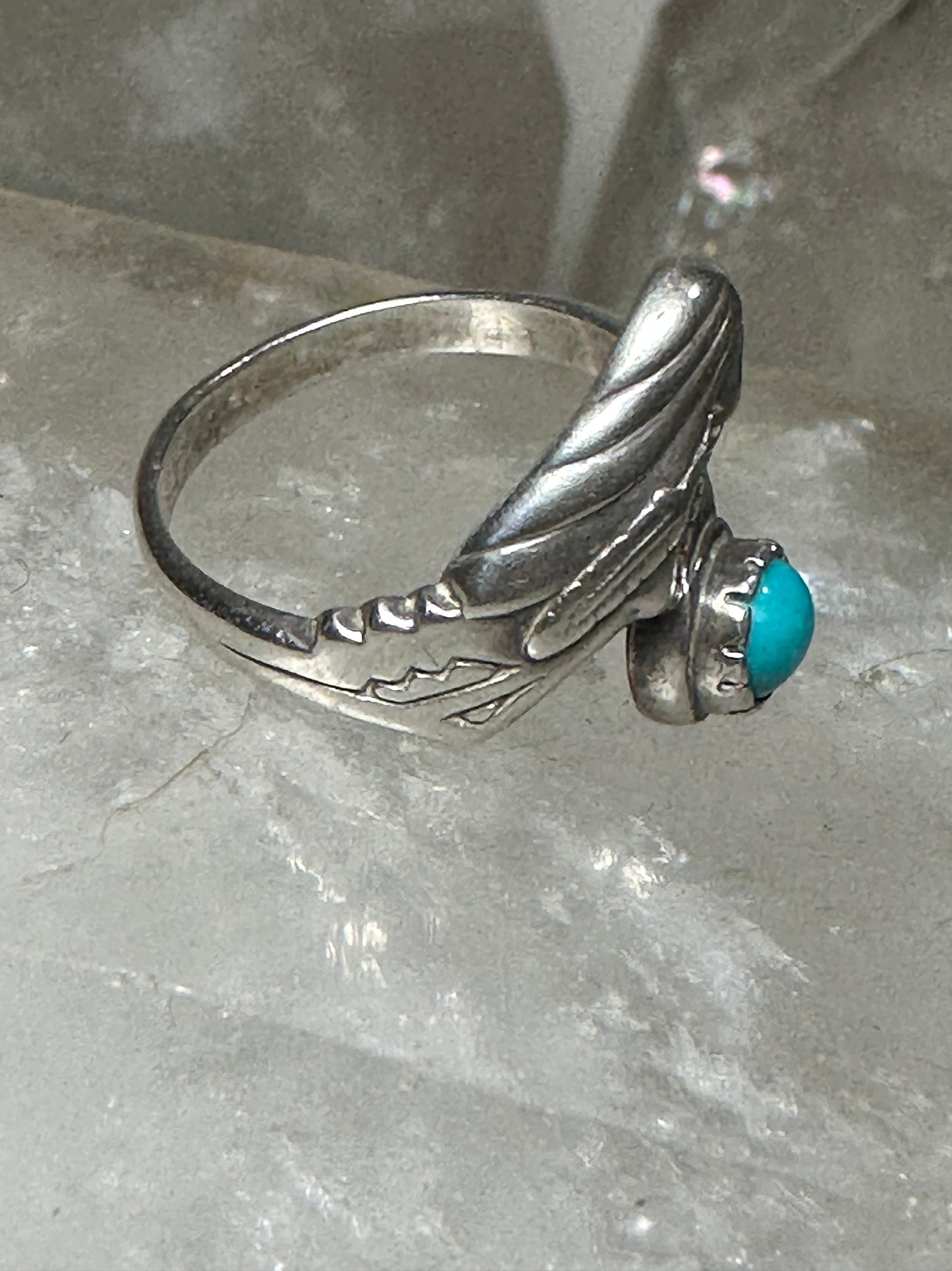 Mermaid ring turquoise size 6.75 sterling silver women