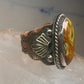 Turquoise ring Navajo sterling silver size 10.75  copper band scalloped  women men