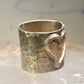Heart ring Mexico wide band size love Valentine sterling silver women