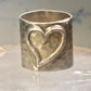 Heart ring Mexico wide band size love Valentine sterling silver women