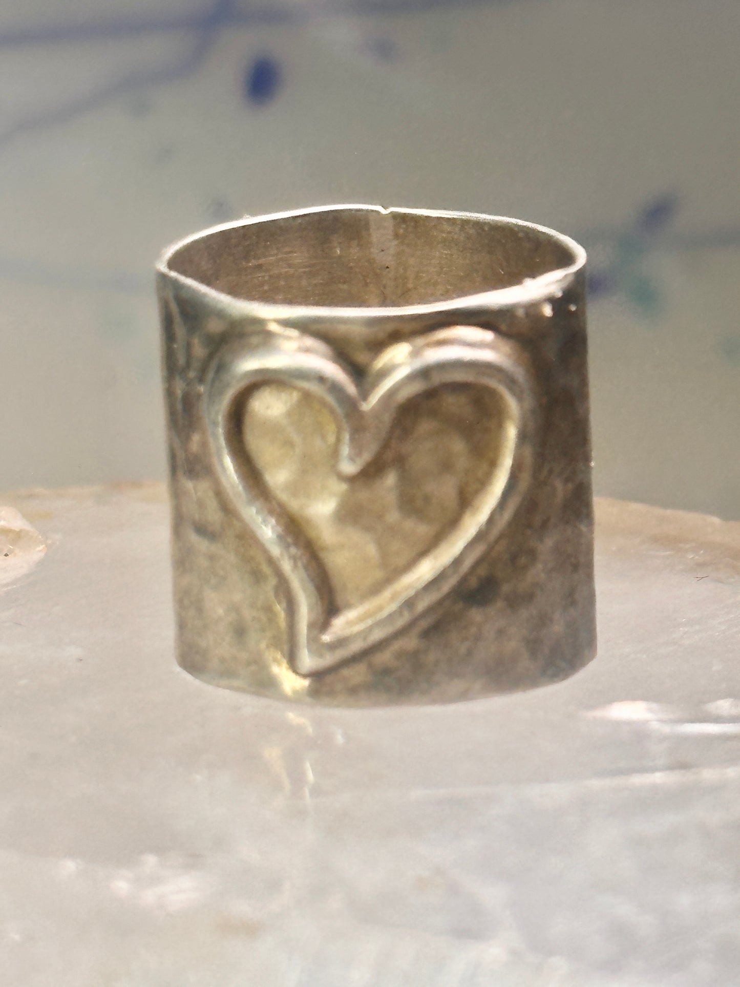 Heart ring Mexico wide band size love Valentine sterling silver women