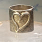 Heart ring Mexico wide band size love Valentine sterling silver women