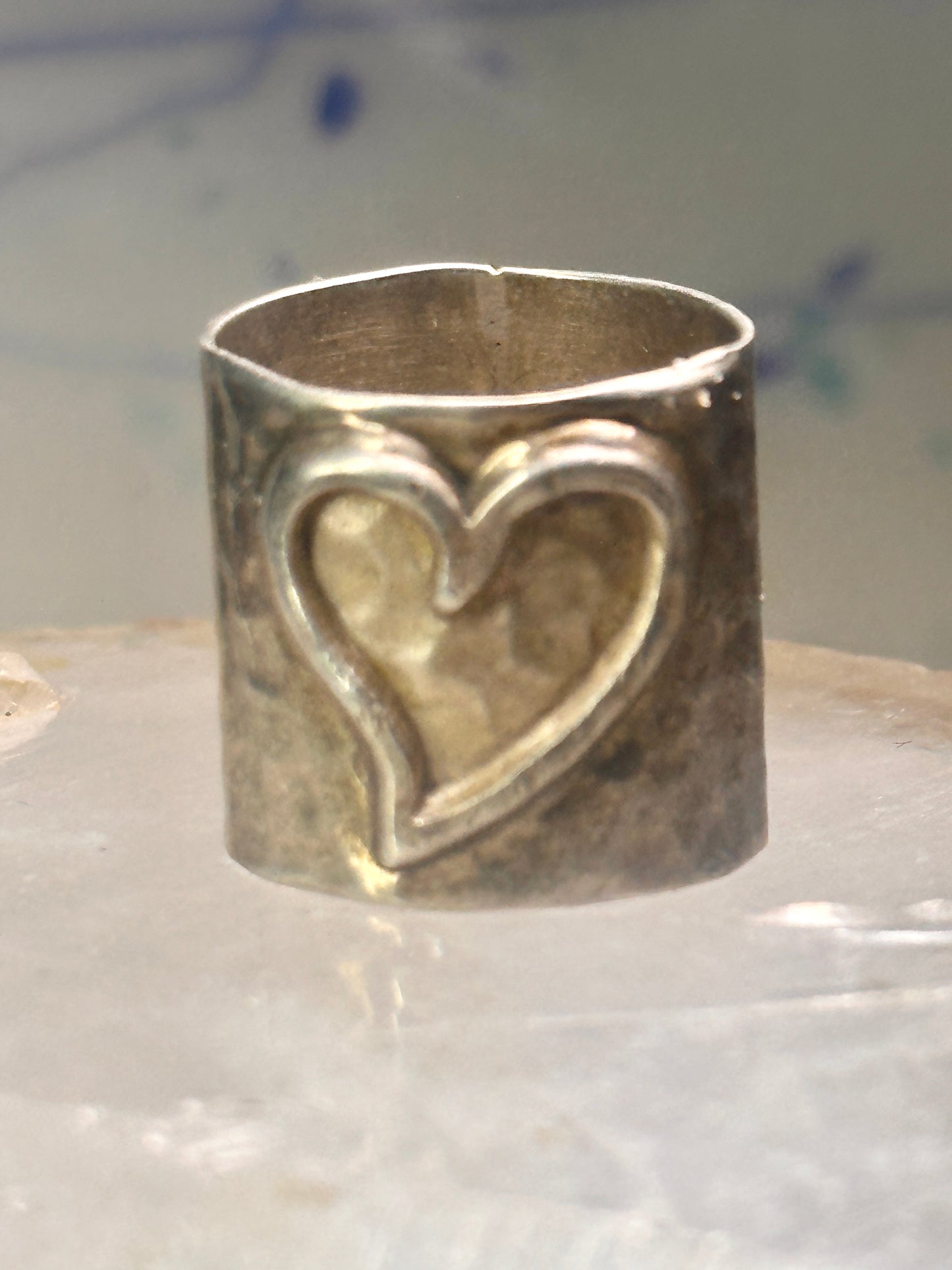 Heart ring Mexico wide band size love Valentine sterling silver women