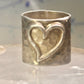Heart ring Mexico wide band size love Valentine sterling silver women