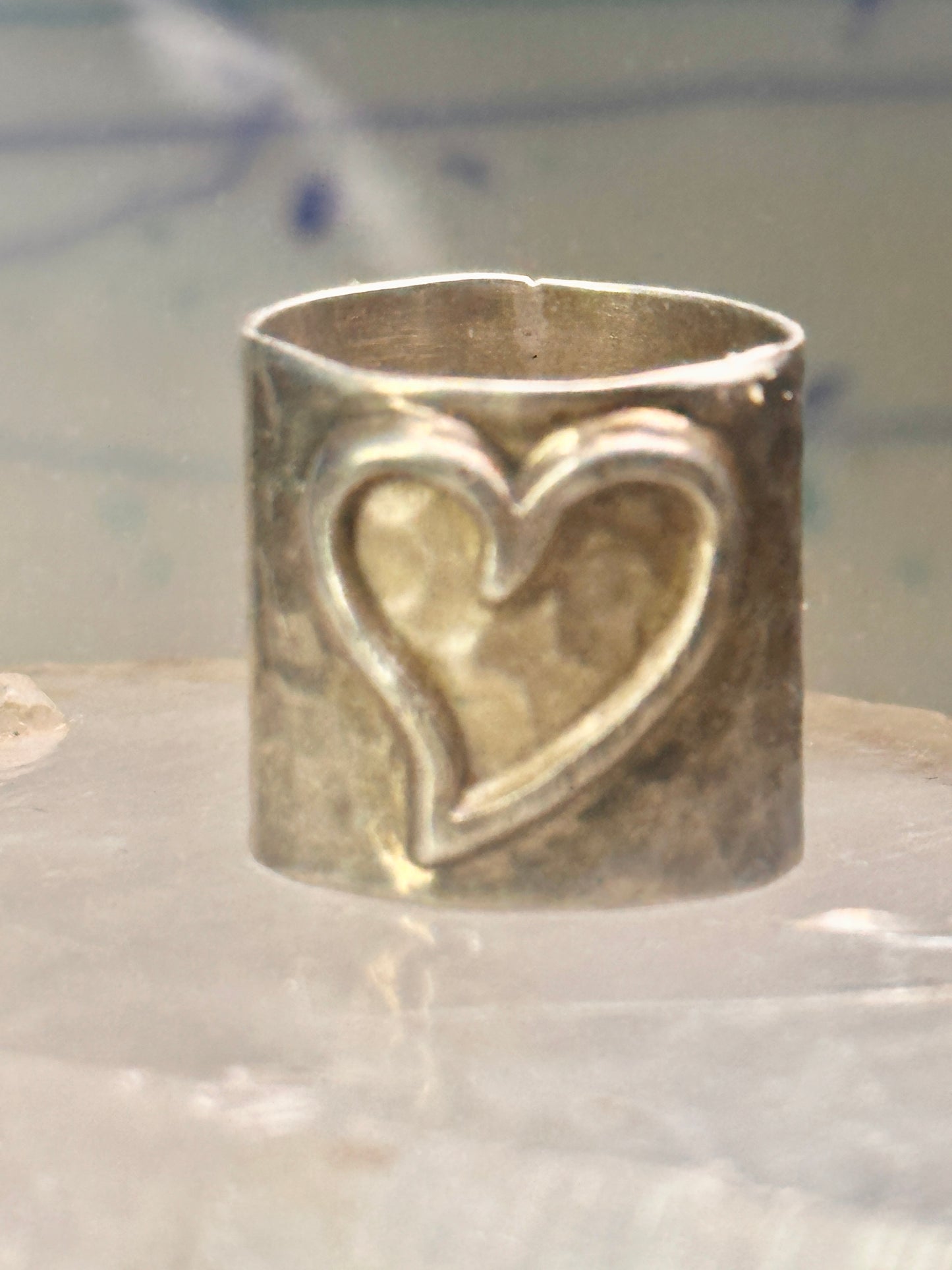Heart ring Mexico wide band size love Valentine sterling silver women