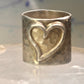 Heart ring Mexico wide band size love Valentine sterling silver women