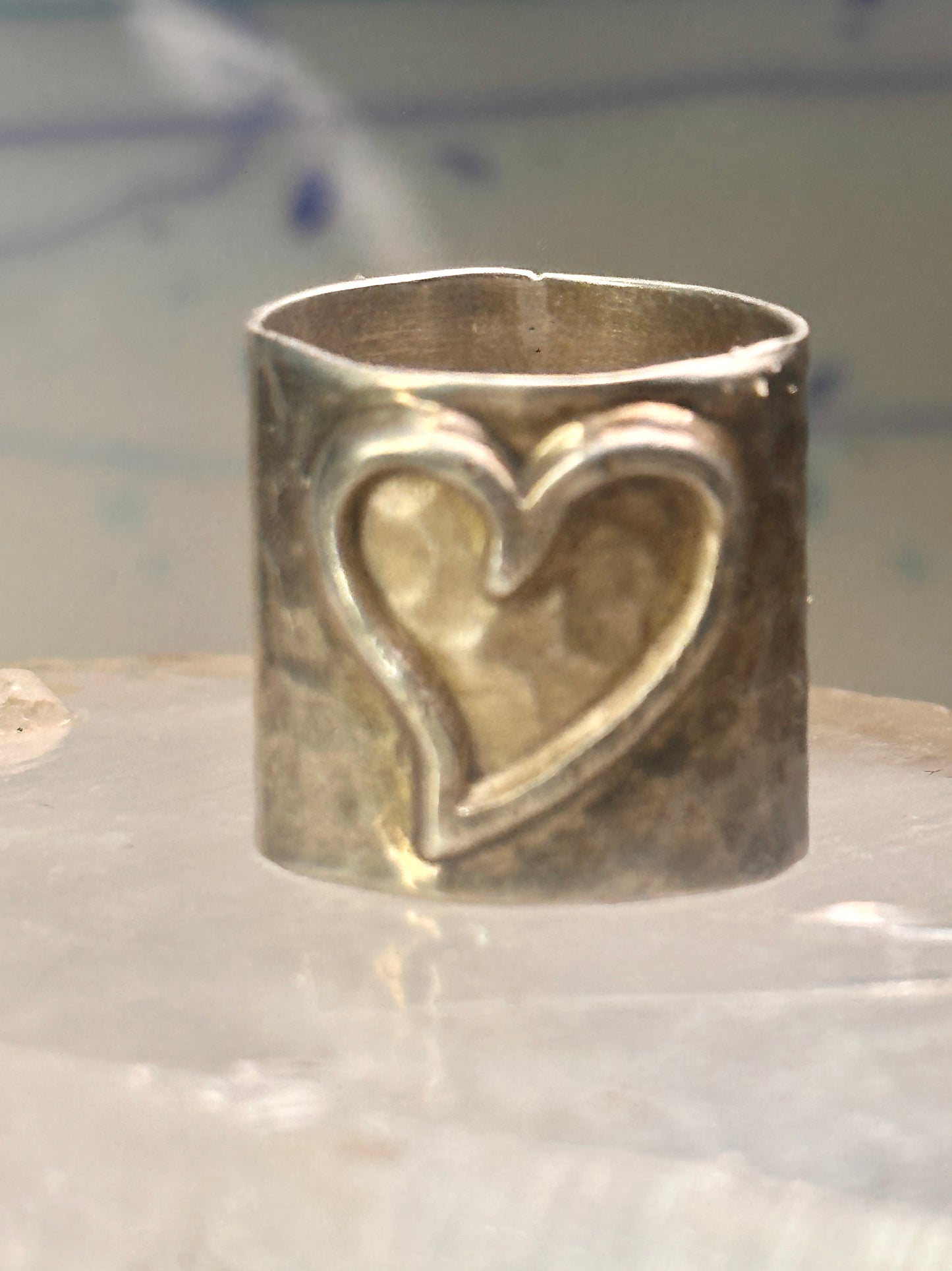 Heart ring Mexico wide band size love Valentine sterling silver women