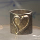 Heart ring Mexico wide band size love Valentine sterling silver women