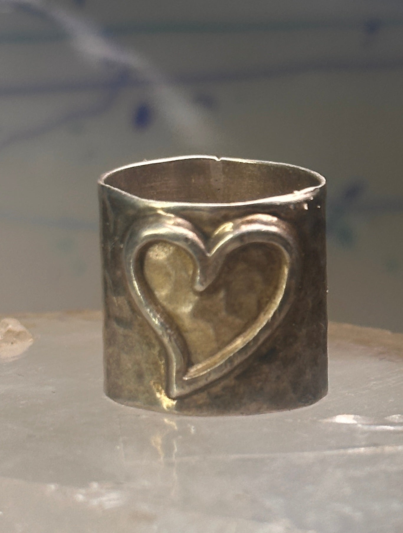 Heart ring Mexico wide band size love Valentine sterling silver women