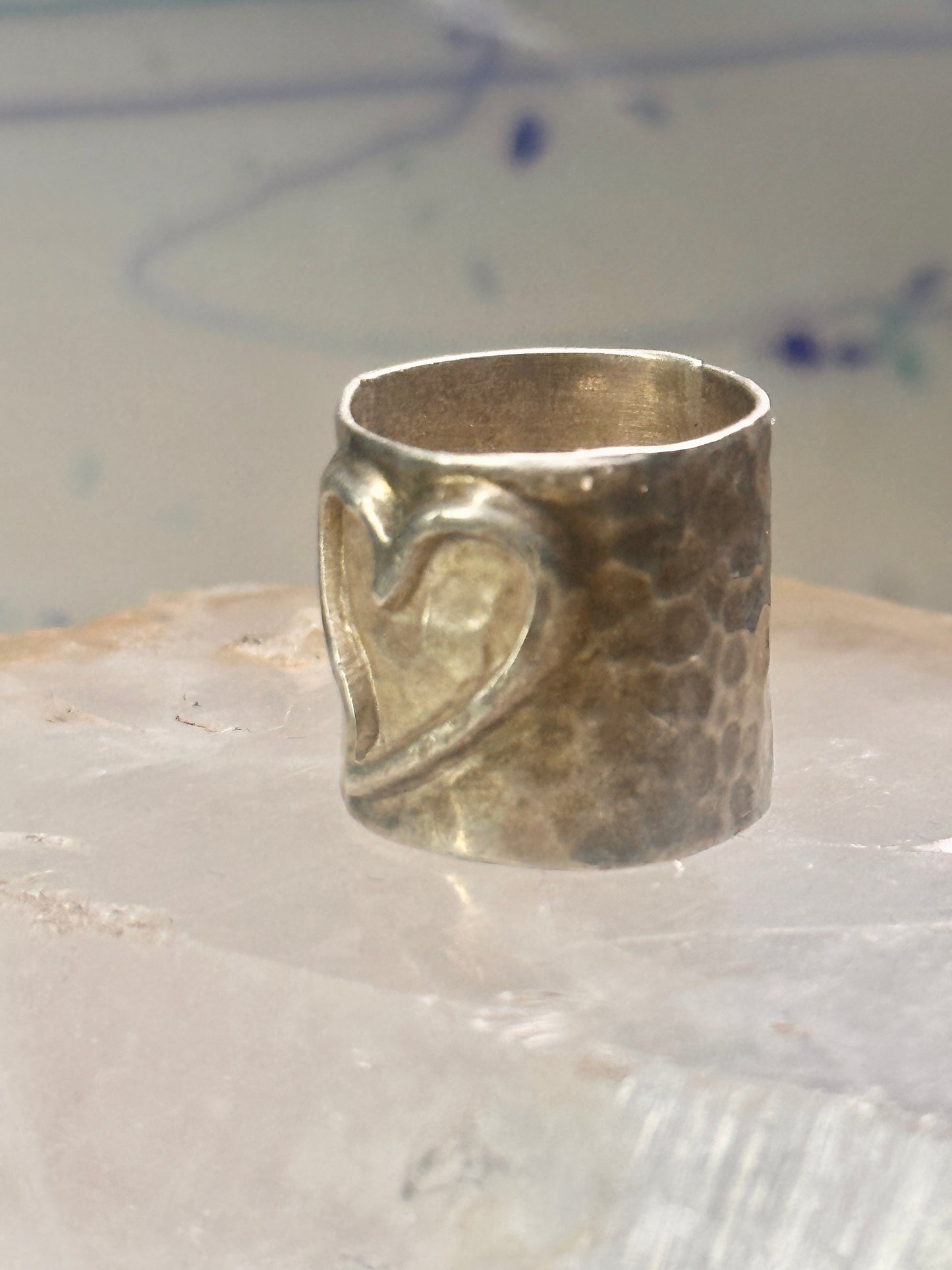 Heart ring Mexico wide band size love Valentine sterling silver women