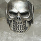 Skull ring biker band size 10.25 sterling silver women men