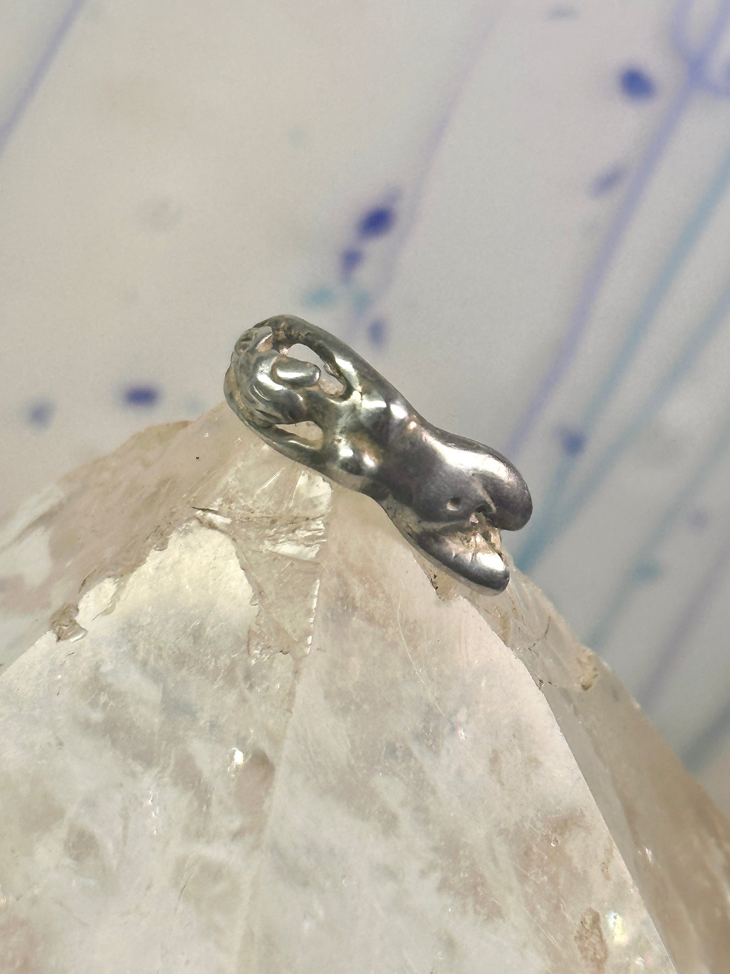 Nude lady ring figurative band sterling silver size 5 women