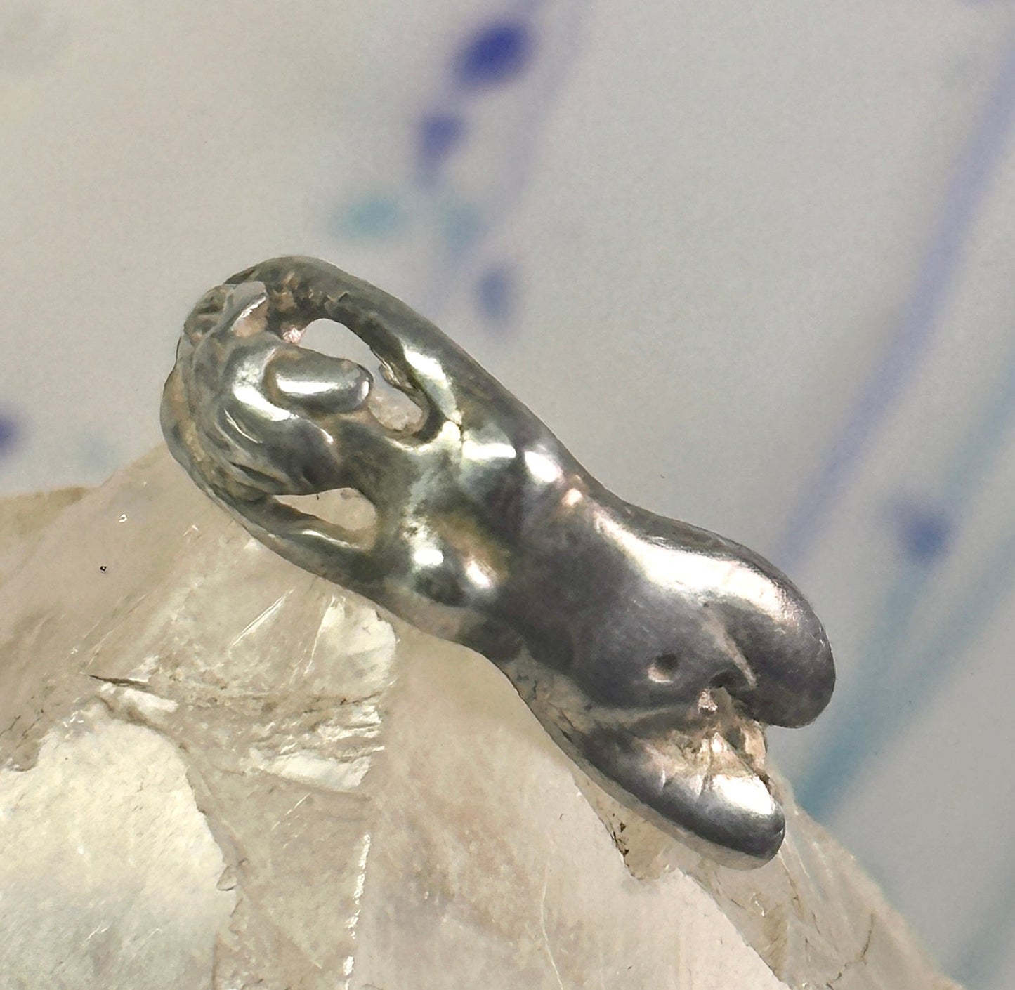 Nude lady ring figurative naked band size 4.5 sterling silver women