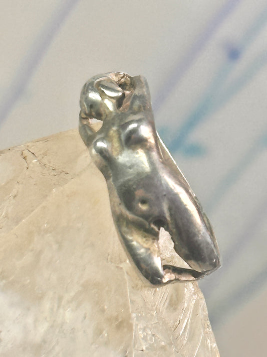 Naked lady ring woman nude band sterling silver size 4.75 women