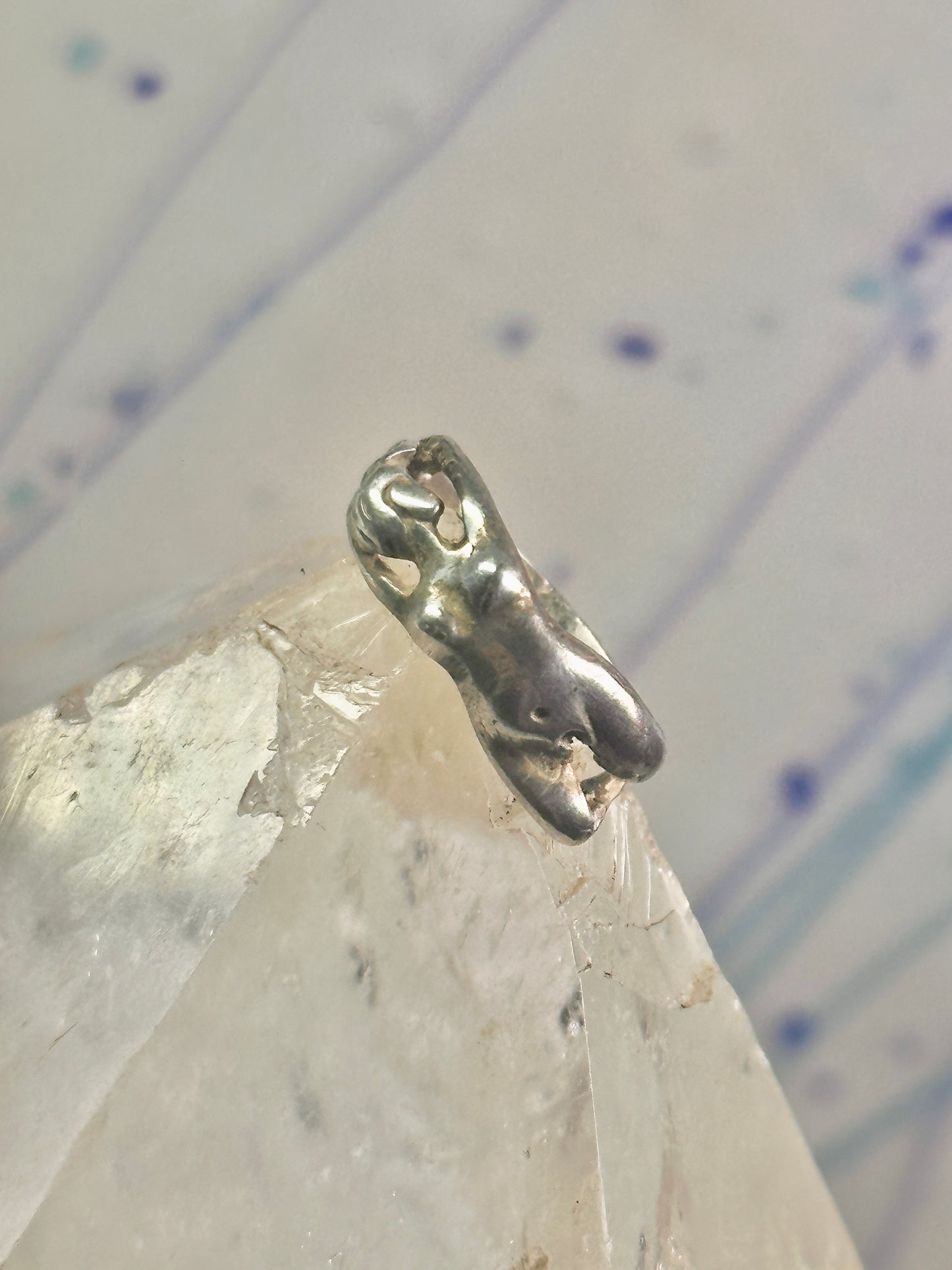 Nude lady ring figurative naked band size 4.5 sterling silver women