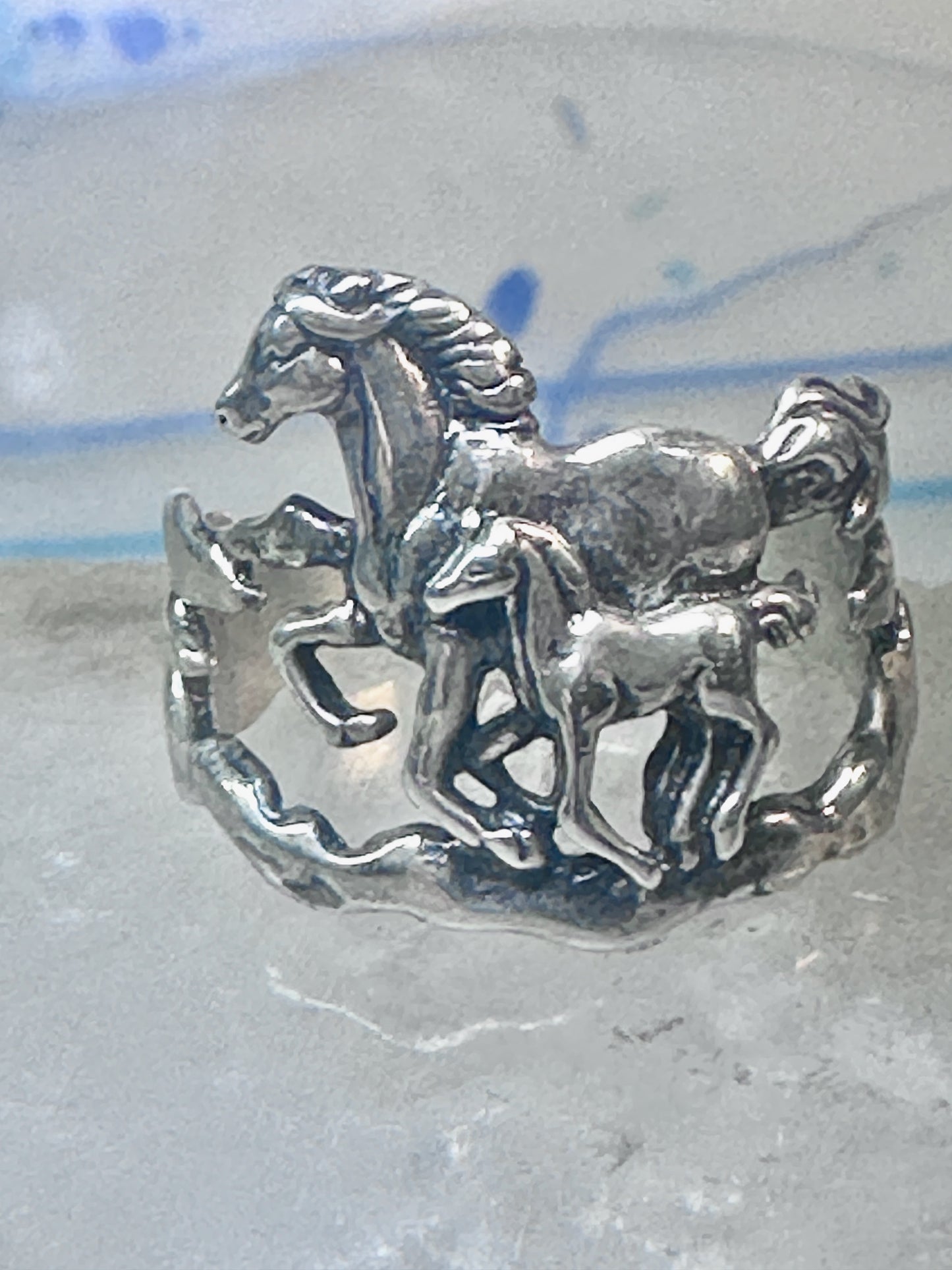 Horse ring w Colt band pinky size 7.75 southwest cowgirl sterling silver women girls