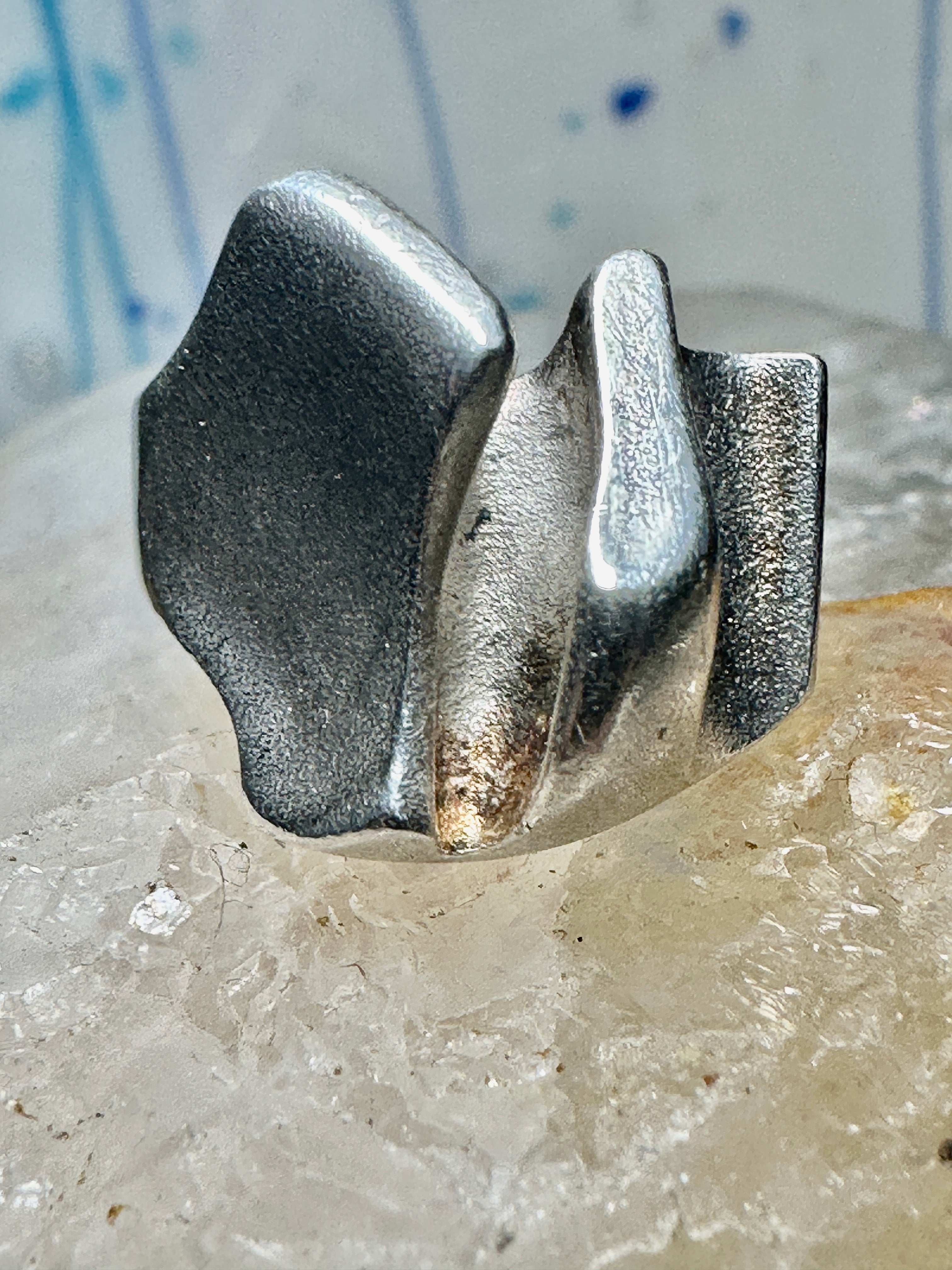 Vintage Lapponia Brutalist Band Ring Sterling Silver — Size 5 925