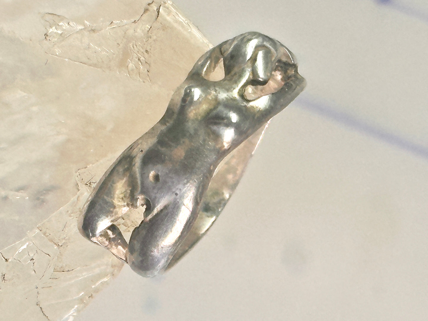 Naked lady ring woman nude band sterling silver size 4.75 women