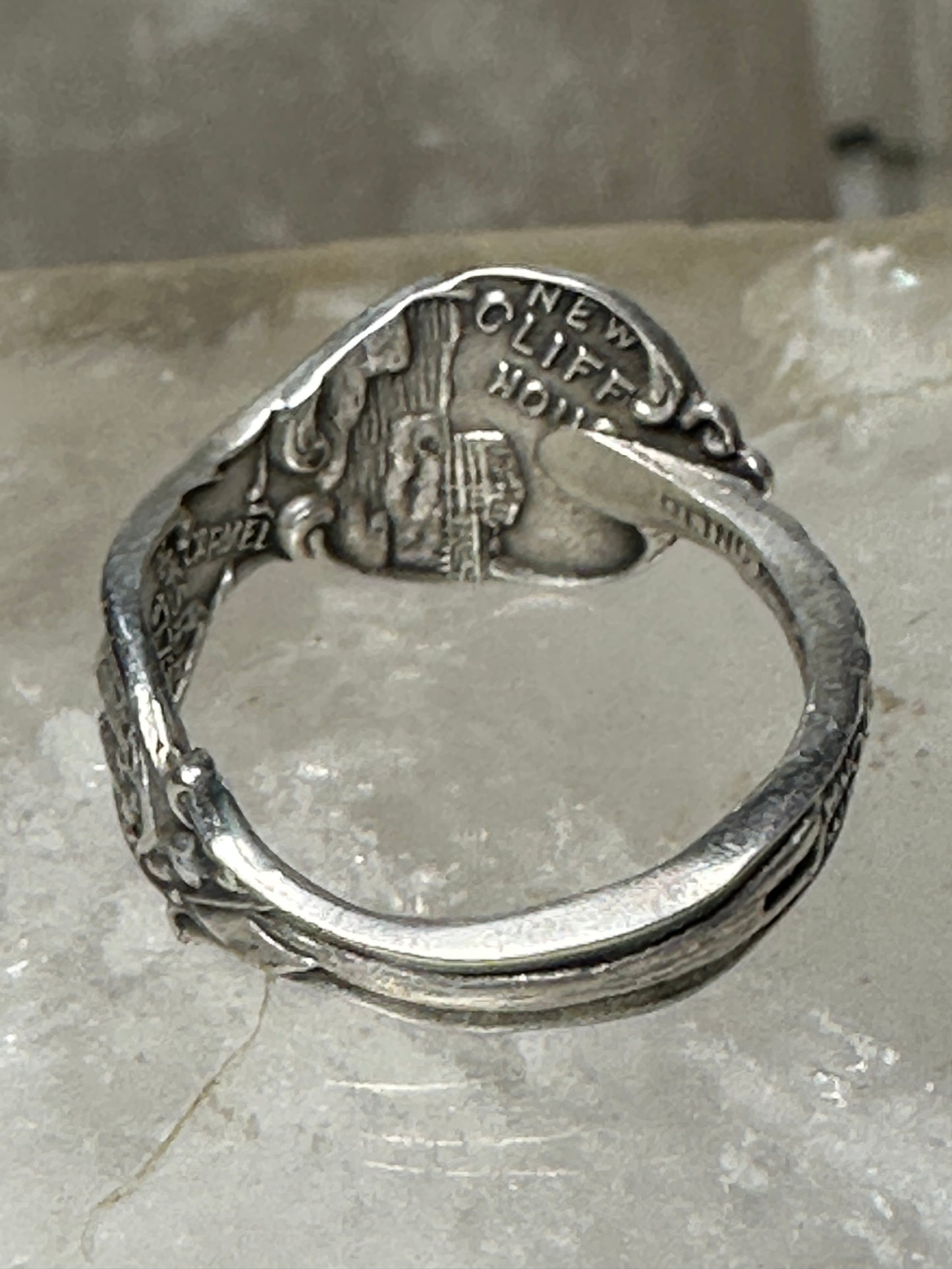 Eureka California spoon ring Mission ring Humboldt State Capital band size 5.25 sterling silver