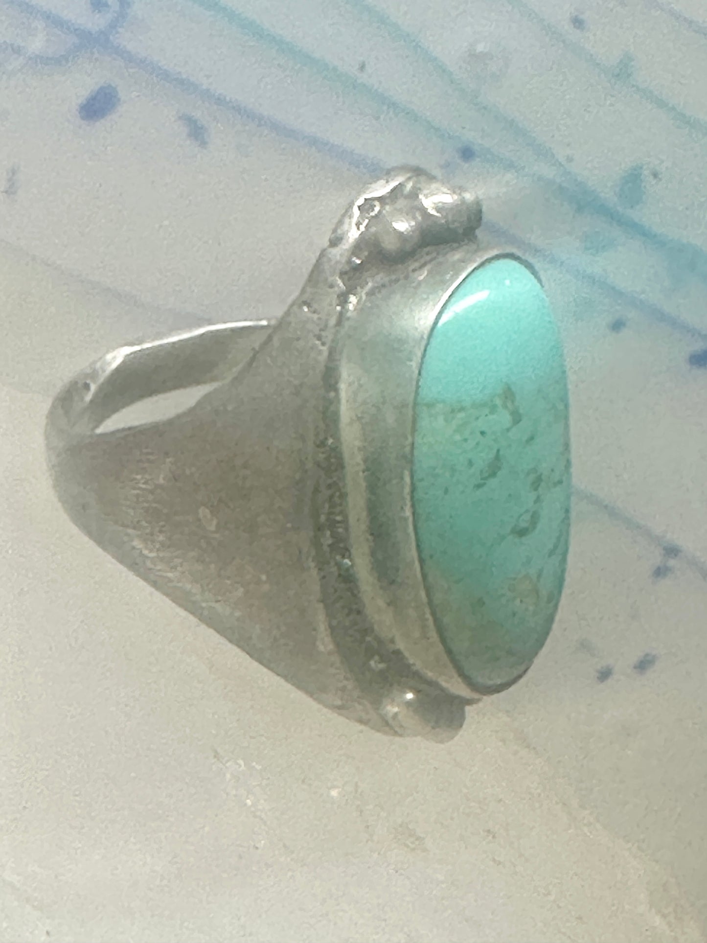 Navajo Turquoise ring size 11 heavy old sterling silver women men
