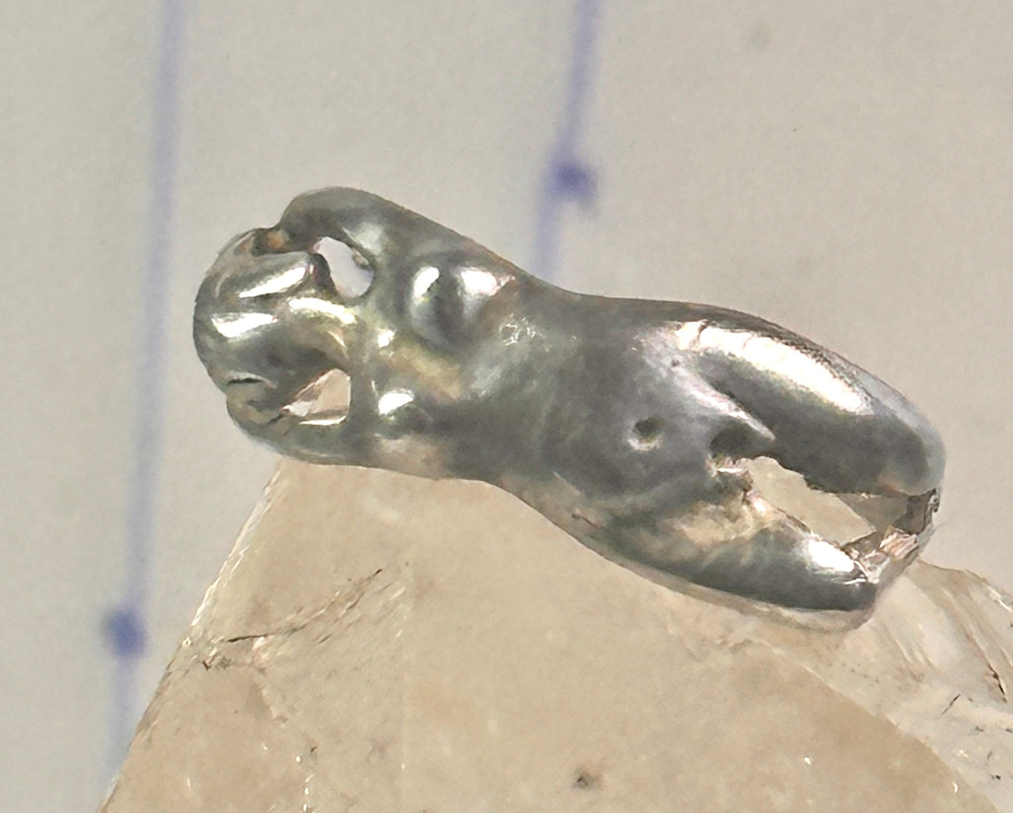 Nude lady ring figurative band sterling silver size 5 women