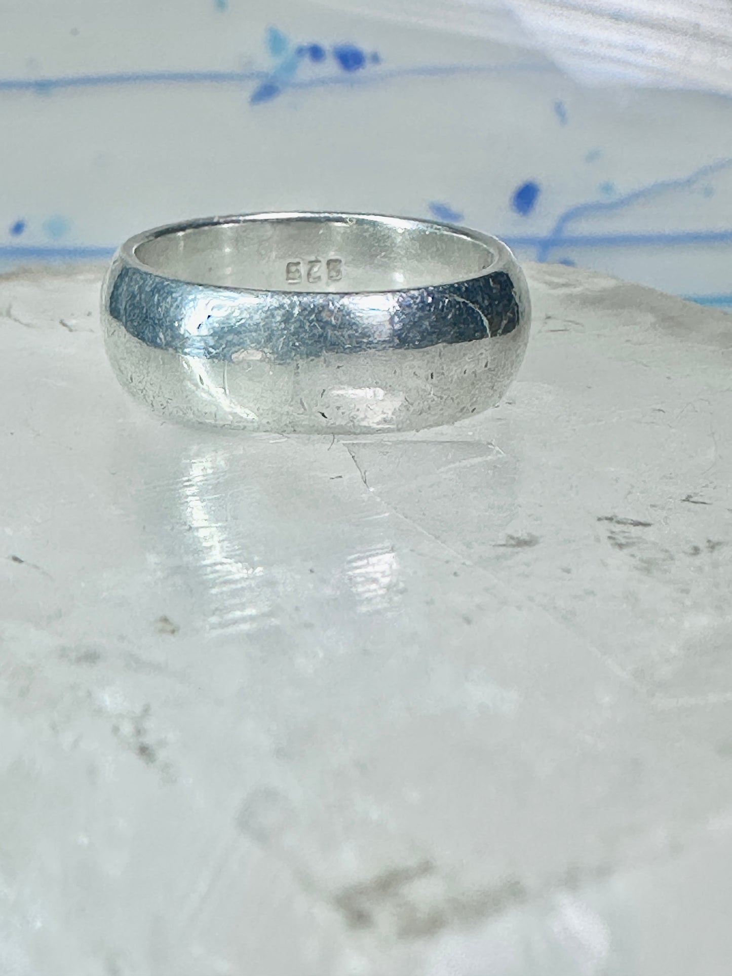 Wedding ring Plain comfort pleasant feel weight band size 8 sterling silver women men