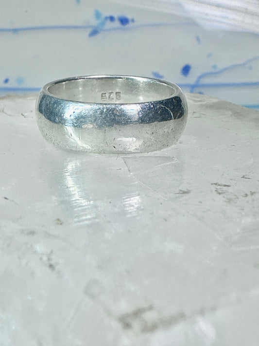 Wedding ring Plain comfort pleasant feel weight band size 8 sterling silver women men