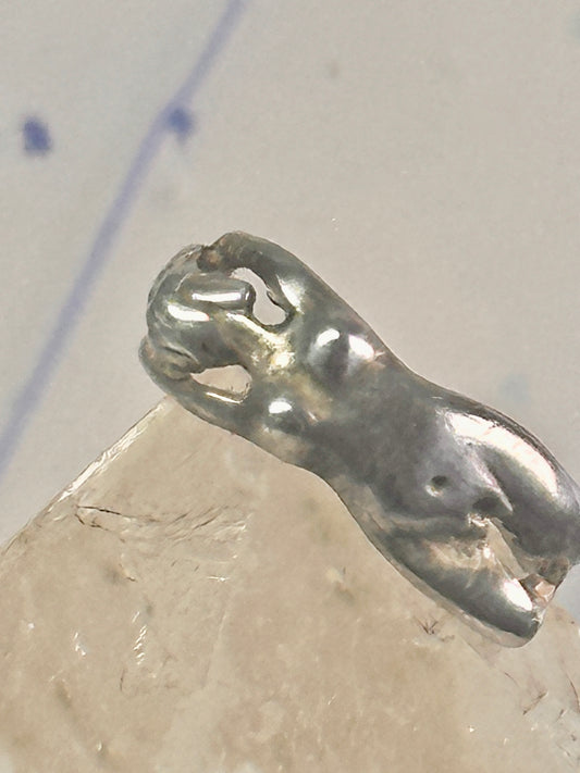 Nude lady ring figurative naked band size 4.5 sterling silver women