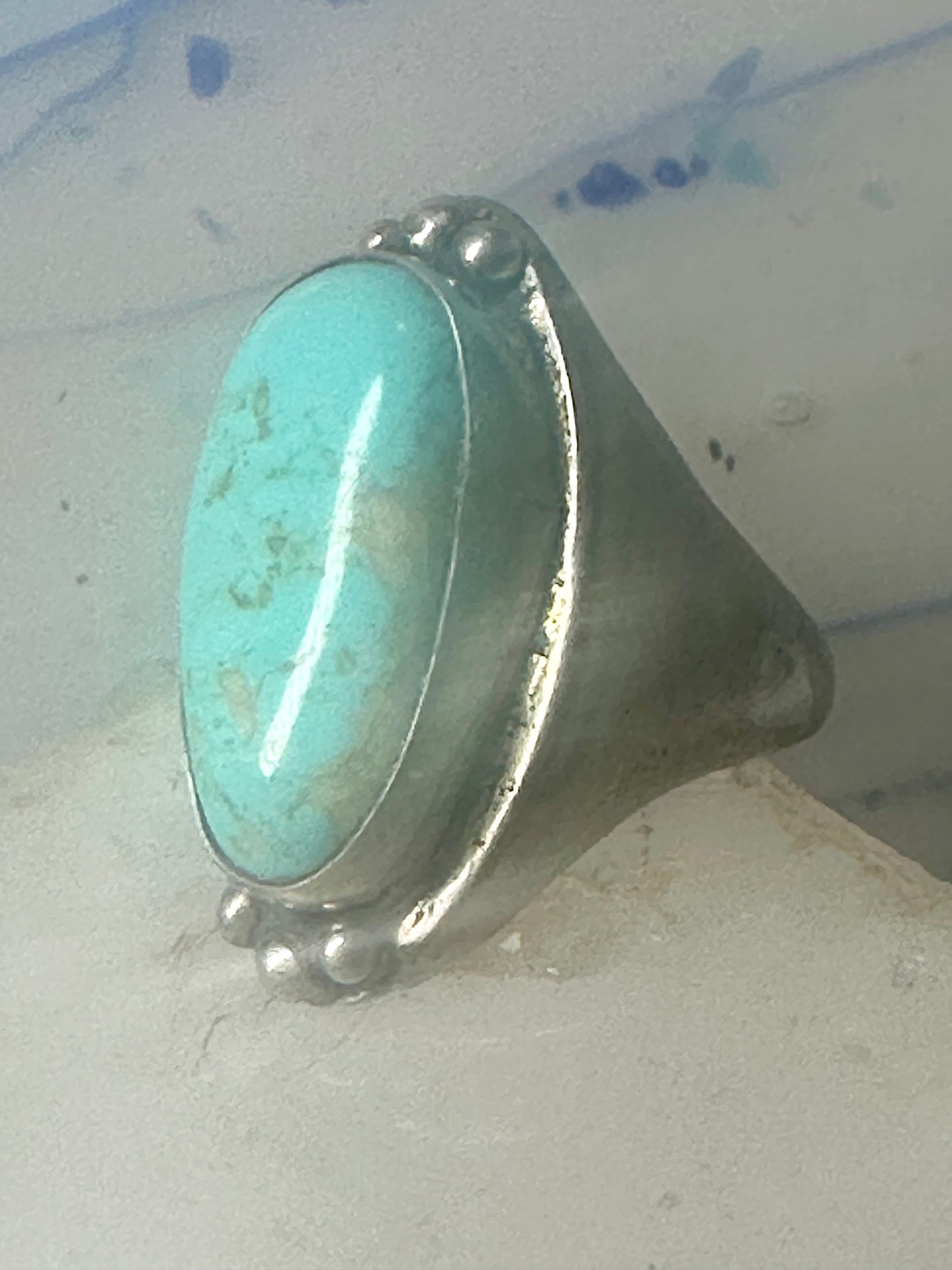 Navajo Turquoise ring size 11 heavy old sterling silver women men