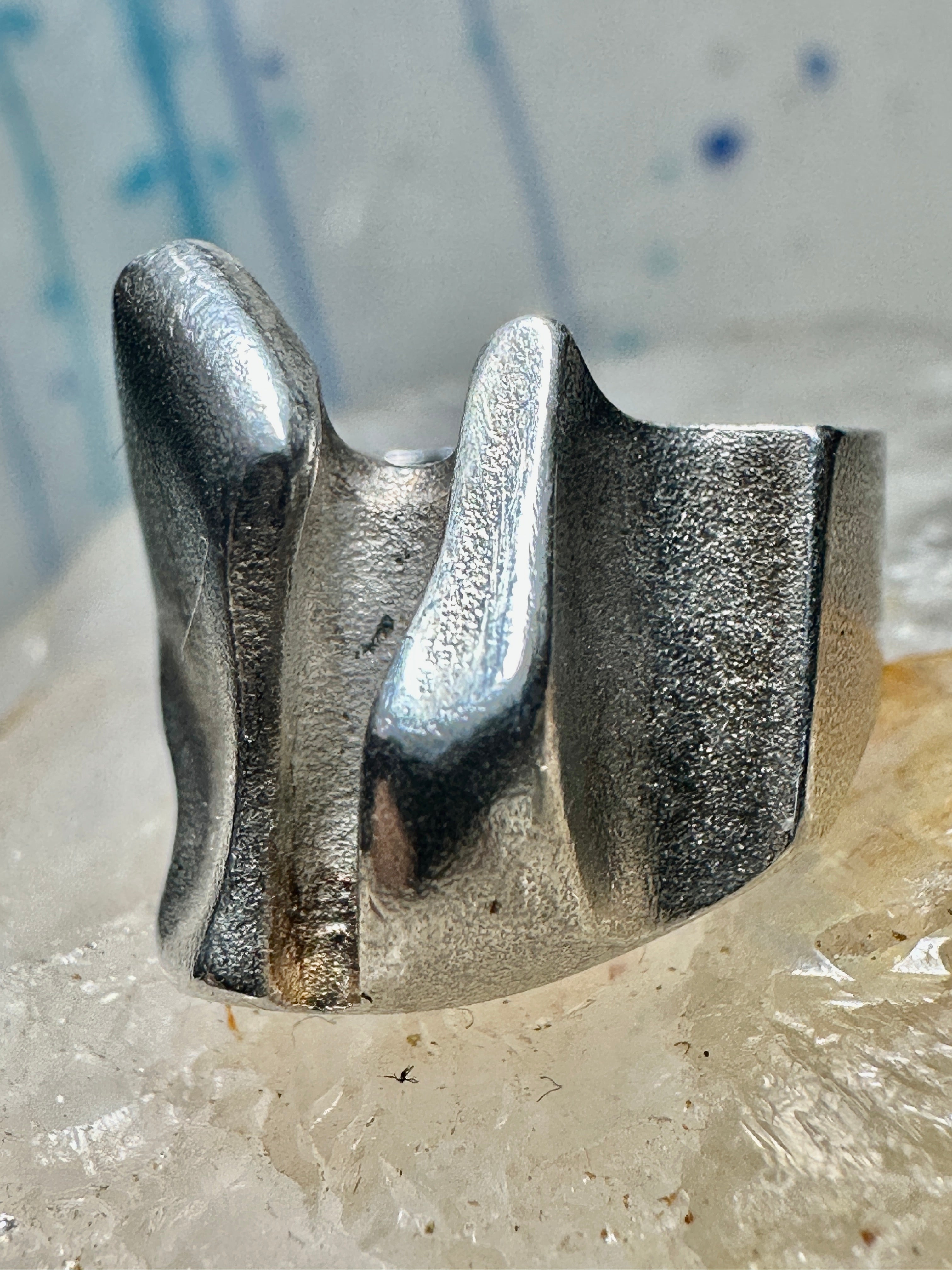 Vintage Lapponia Brutalist Band Ring Sterling Silver — Size 5 925