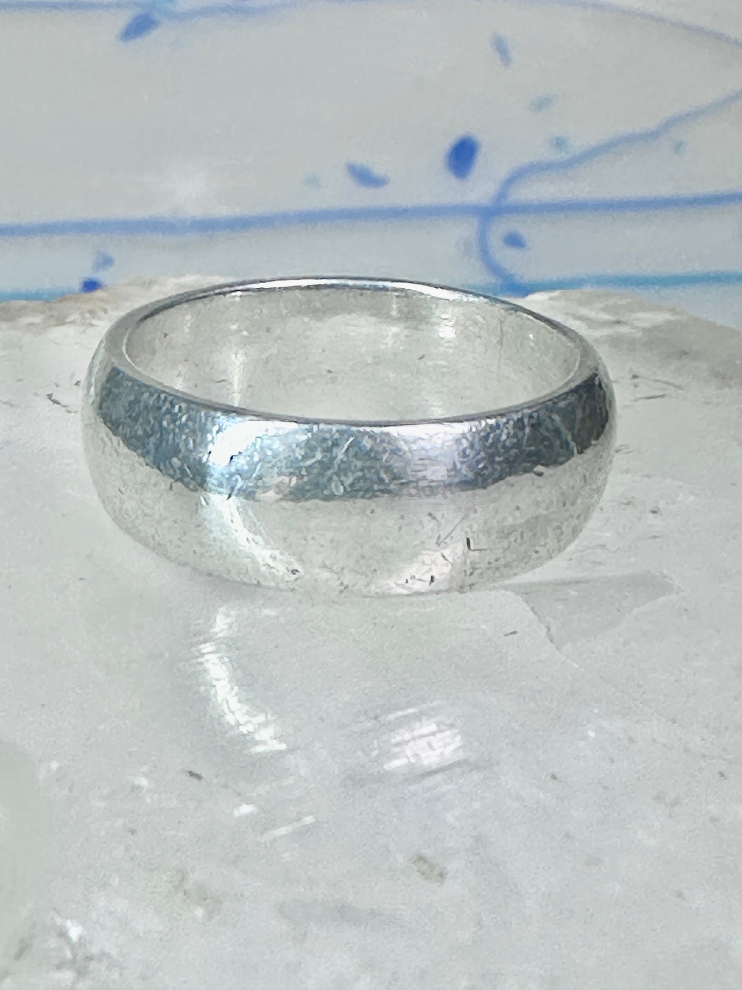 Wedding ring Plain comfort pleasant feel weight band size 8 sterling silver women men