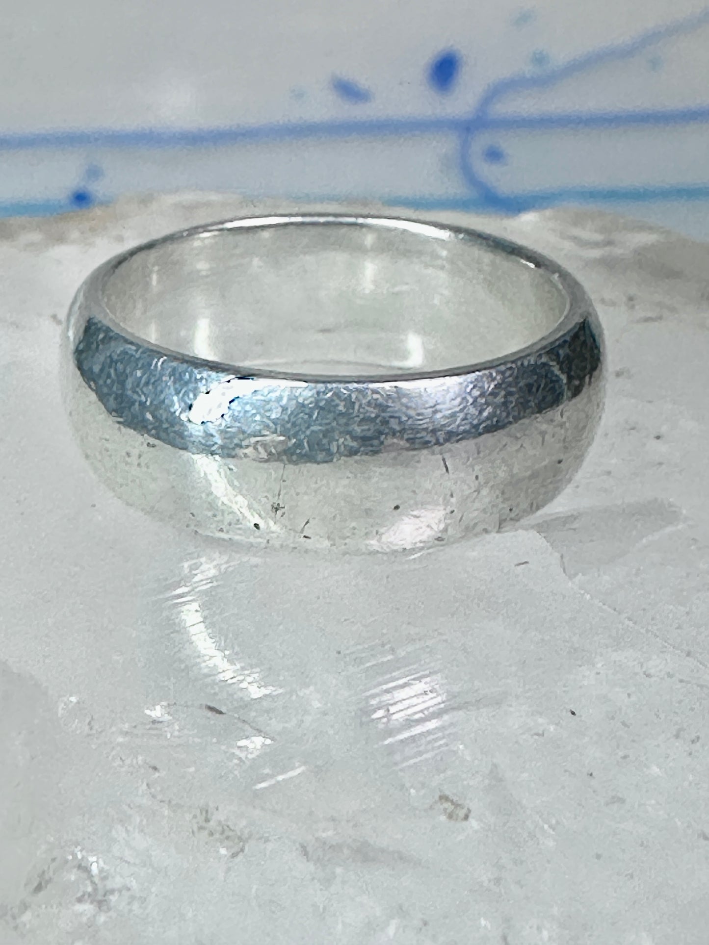 Wedding ring Plain comfort pleasant feel weight band size 8 sterling silver women men