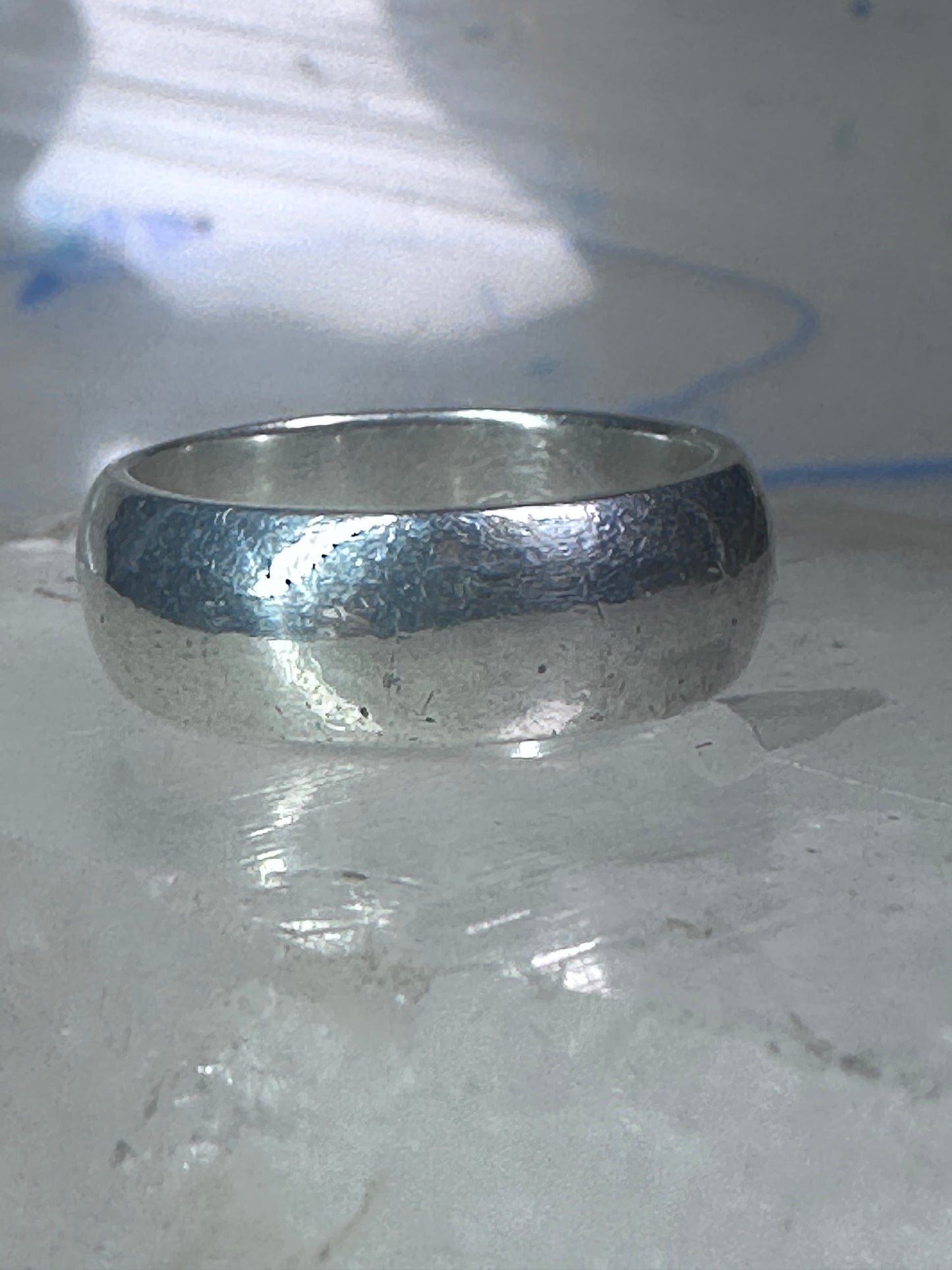 Wedding ring Plain comfort pleasant feel weight band size 8 sterling silver women men