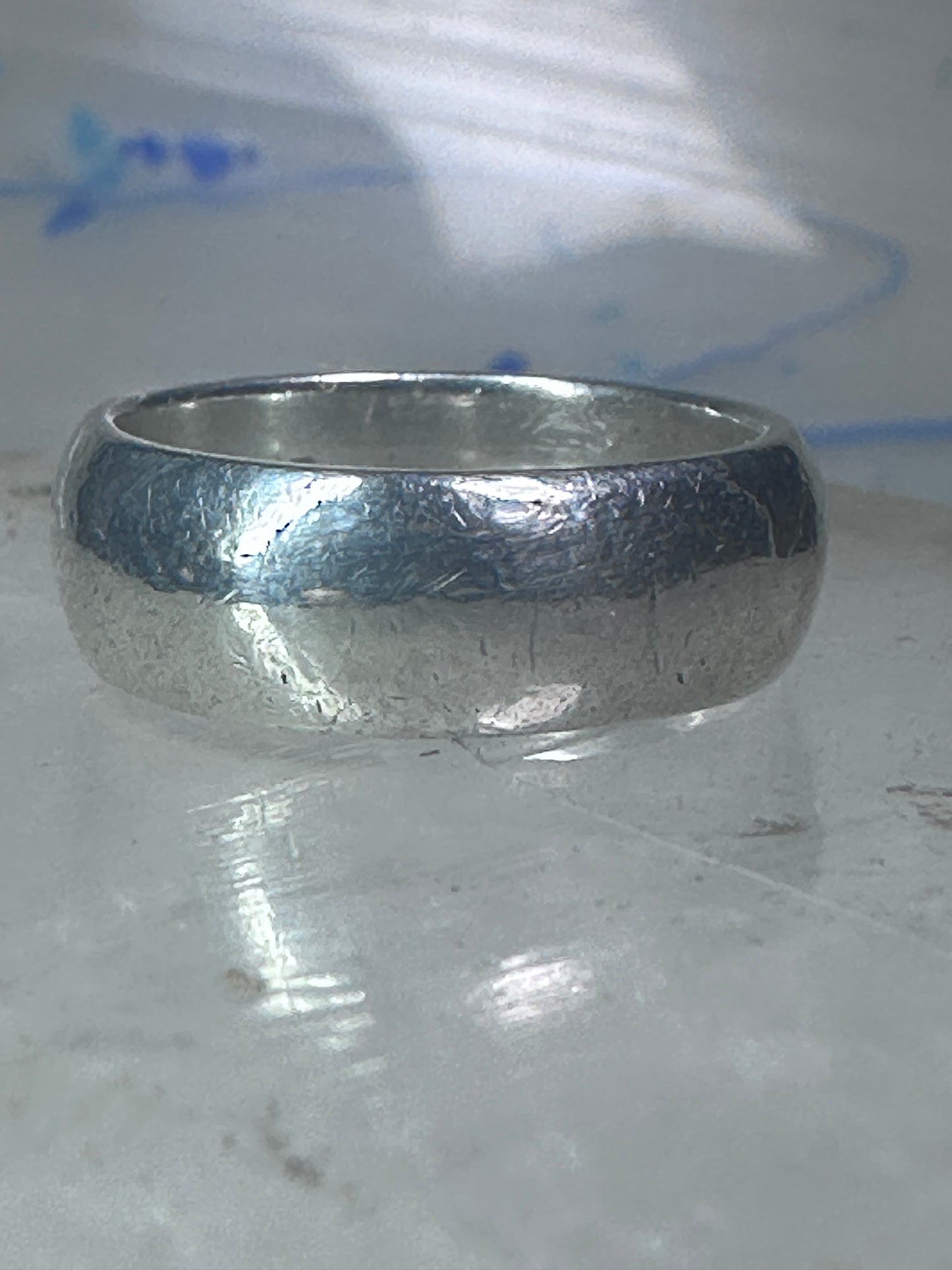 Wedding ring Plain comfort pleasant feel weight band size 8 sterling silver women men