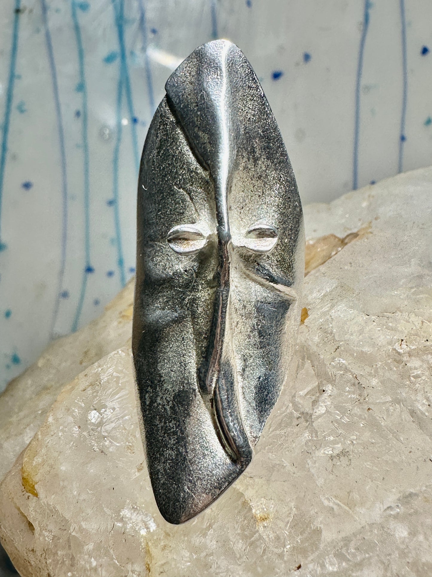 Lapponia ring long Mask of Gonda band size 6.50 sterling silver women Bjorn Weckstrom