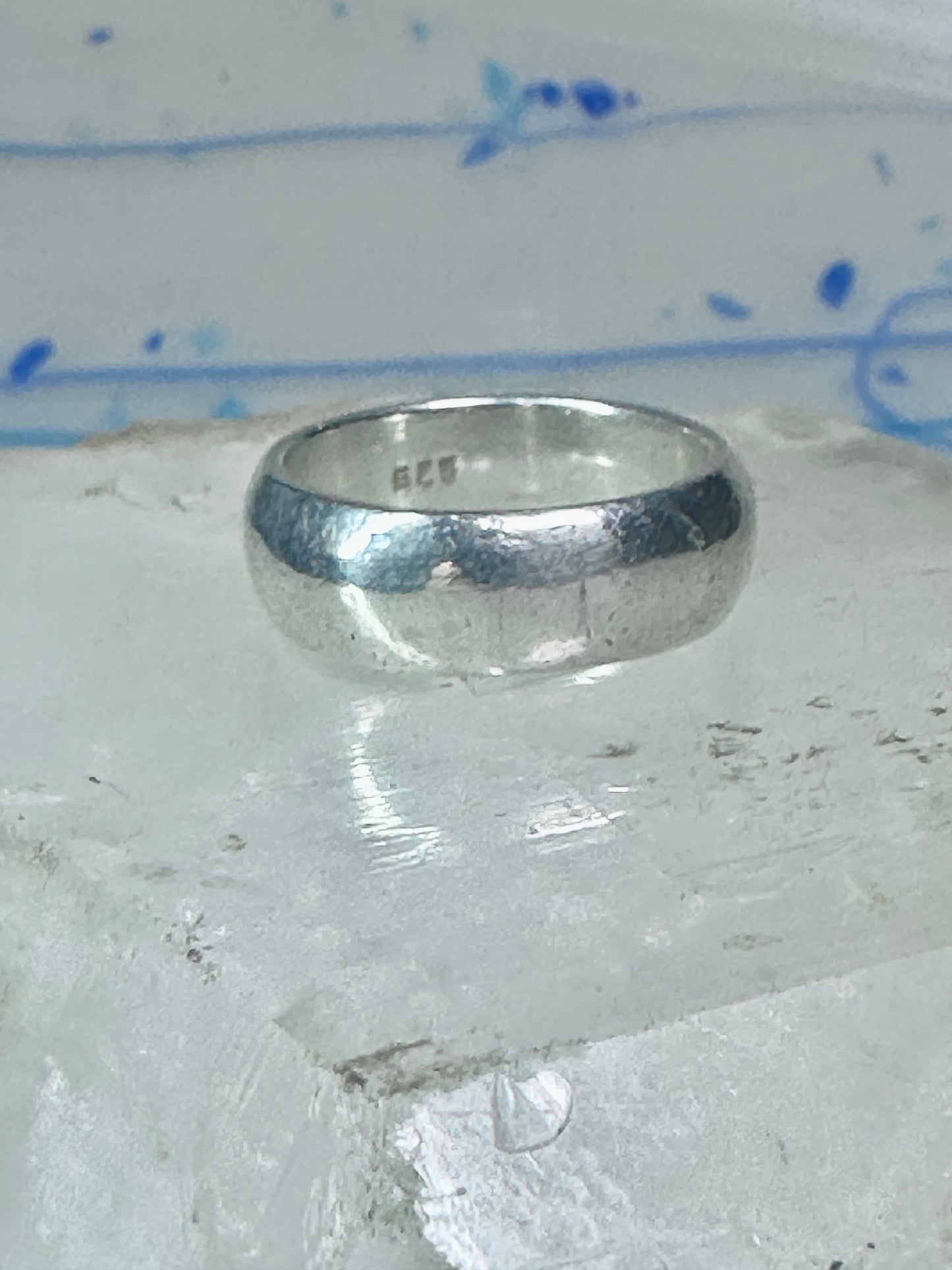 Wedding ring Plain comfort pleasant feel weight band size 8 sterling silver women men