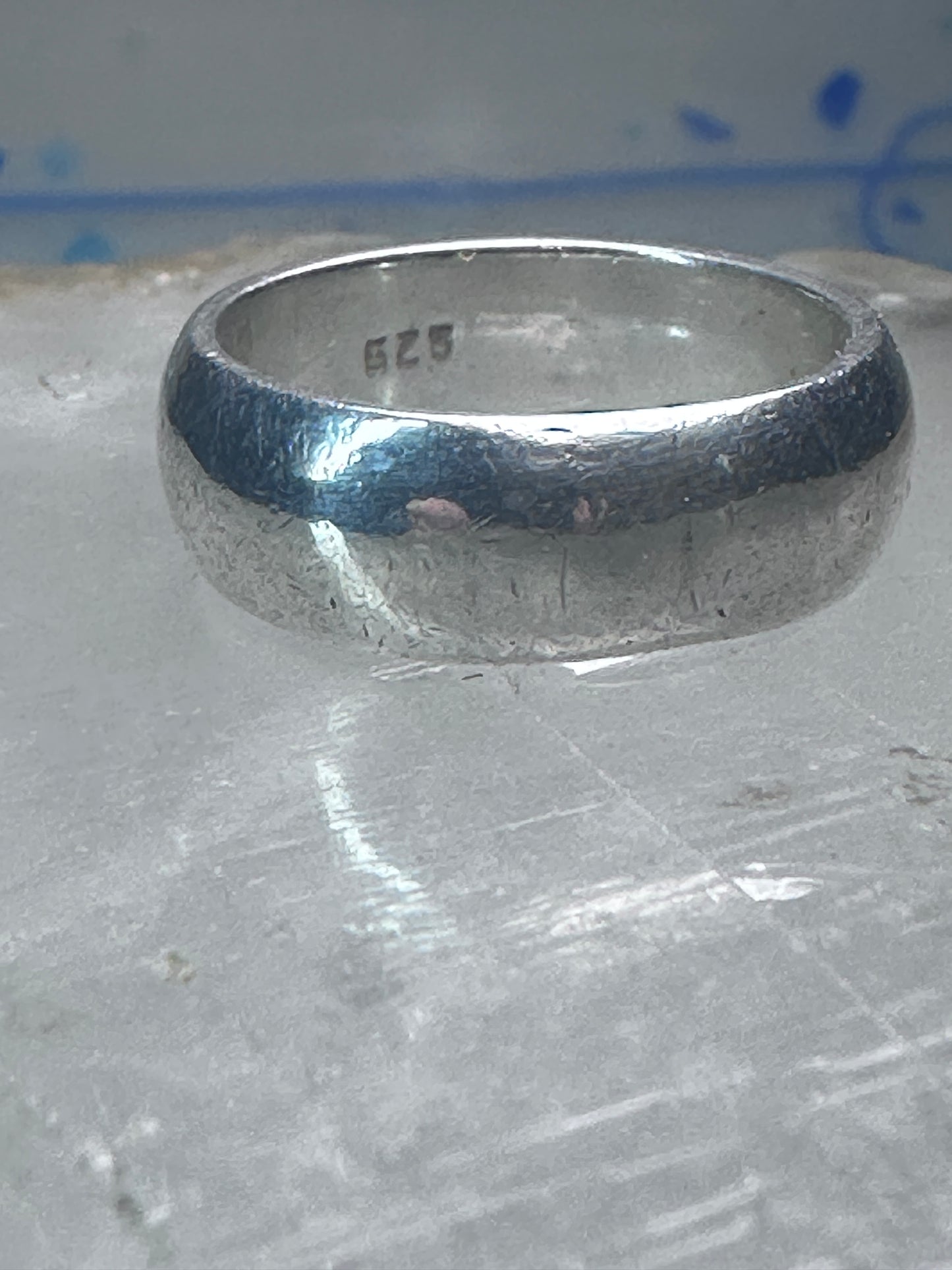 Wedding ring Plain comfort pleasant feel weight band size 8 sterling silver women men