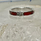 Judith Jack ring Wedding red enamel band marcasites stacker size 7.75 sterling silver women