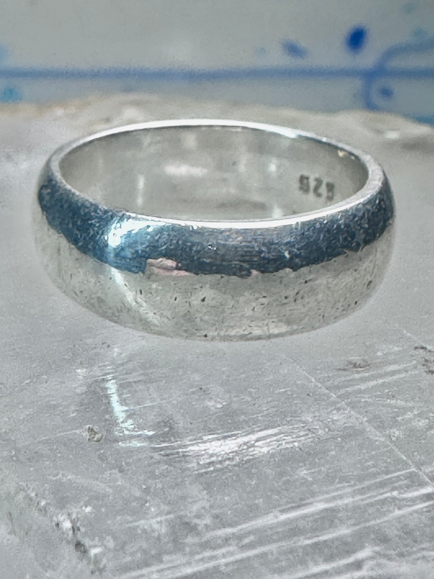 Wedding ring Plain comfort pleasant feel weight band size 8 sterling silver women men