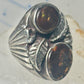 Navajo Fire Agate size 9 leaves sterling silver women men