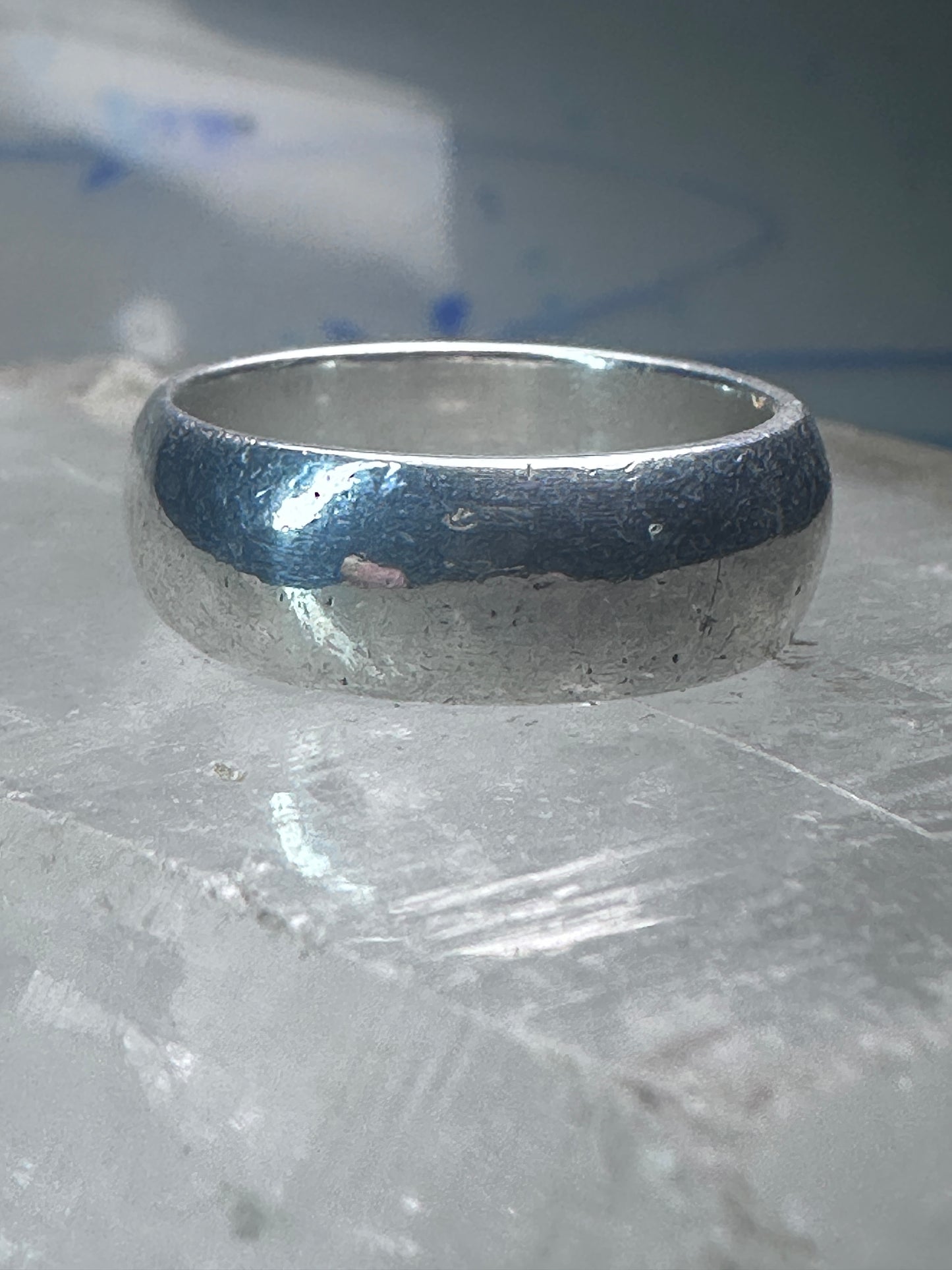 Wedding ring Plain comfort pleasant feel weight band size 8 sterling silver women men