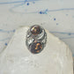 Navajo Fire Agate size 9 leaves sterling silver women men
