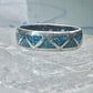Zuni ring wedding band turquoise size 6 sterling silver women men