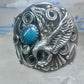 Eagle ring Zuni Patsy Allopowa band sterling silver size 14.75 men