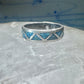 Zuni ring wedding band turquoise size 6 sterling silver women men